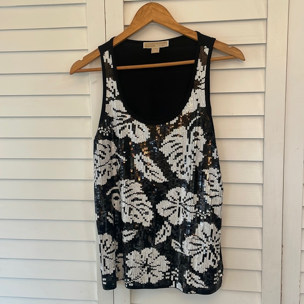 Black and white sequin Michael’s Kors tank top